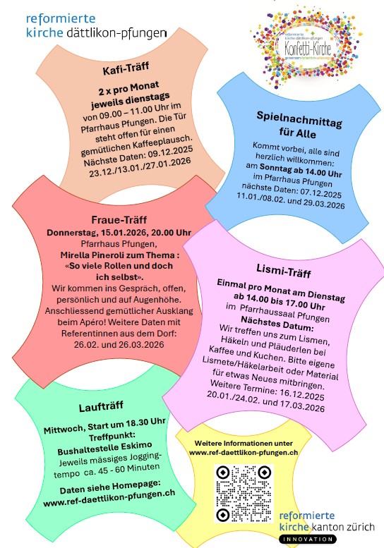 aktueller Flyer Konfetti-Kirche 1. Quartal 2026