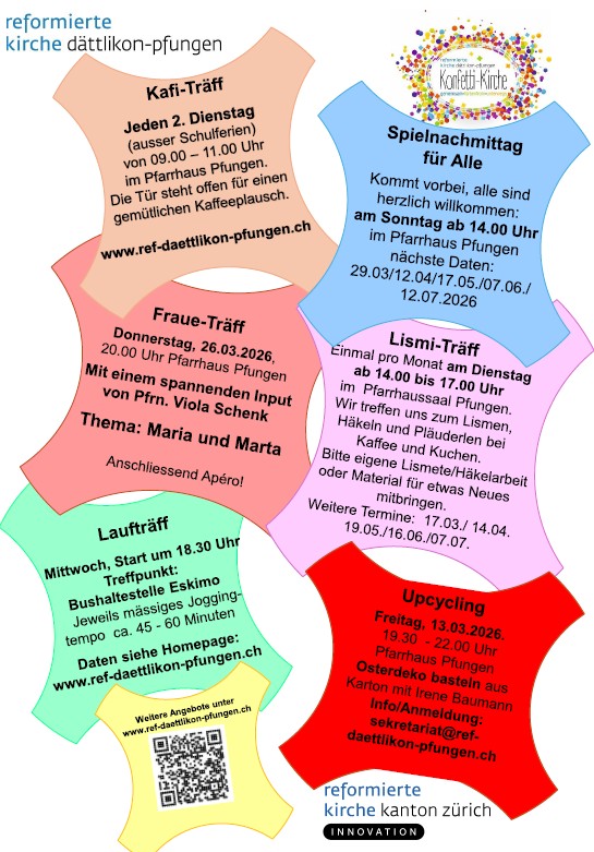 aktueller Flyer Konfetti-Kirche ab 03.03.2026