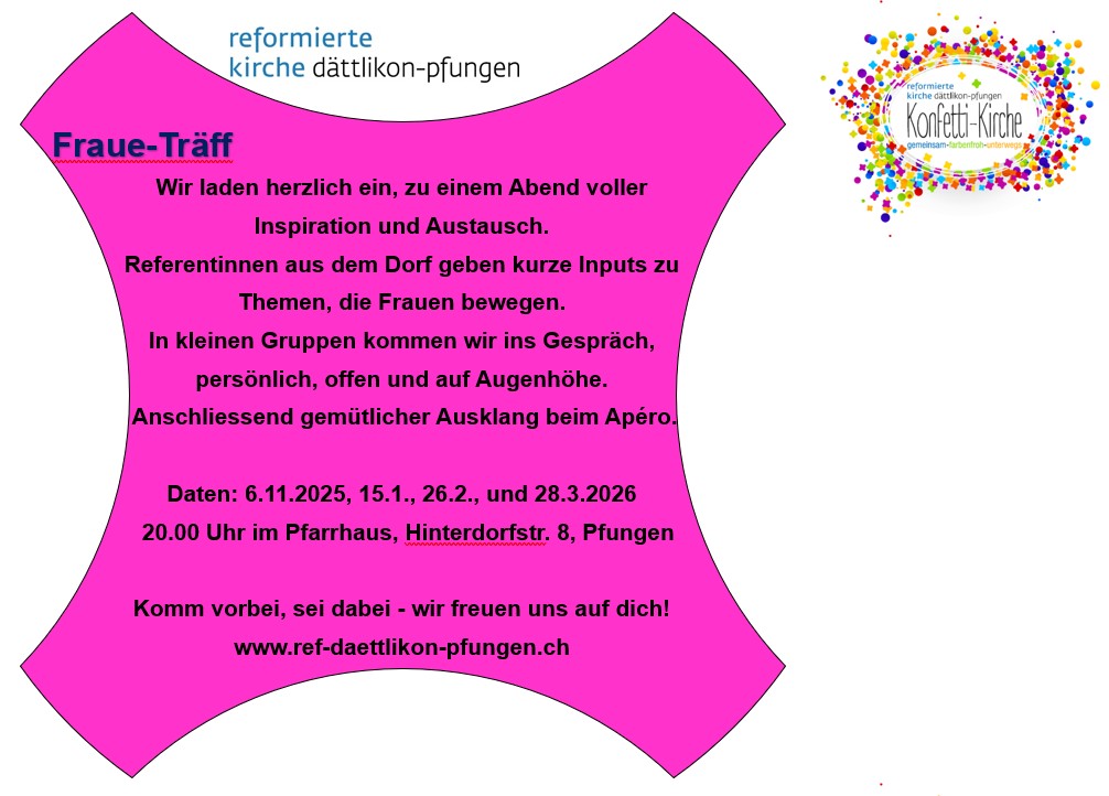 Vorschau und Einladung zum Fraue Träff