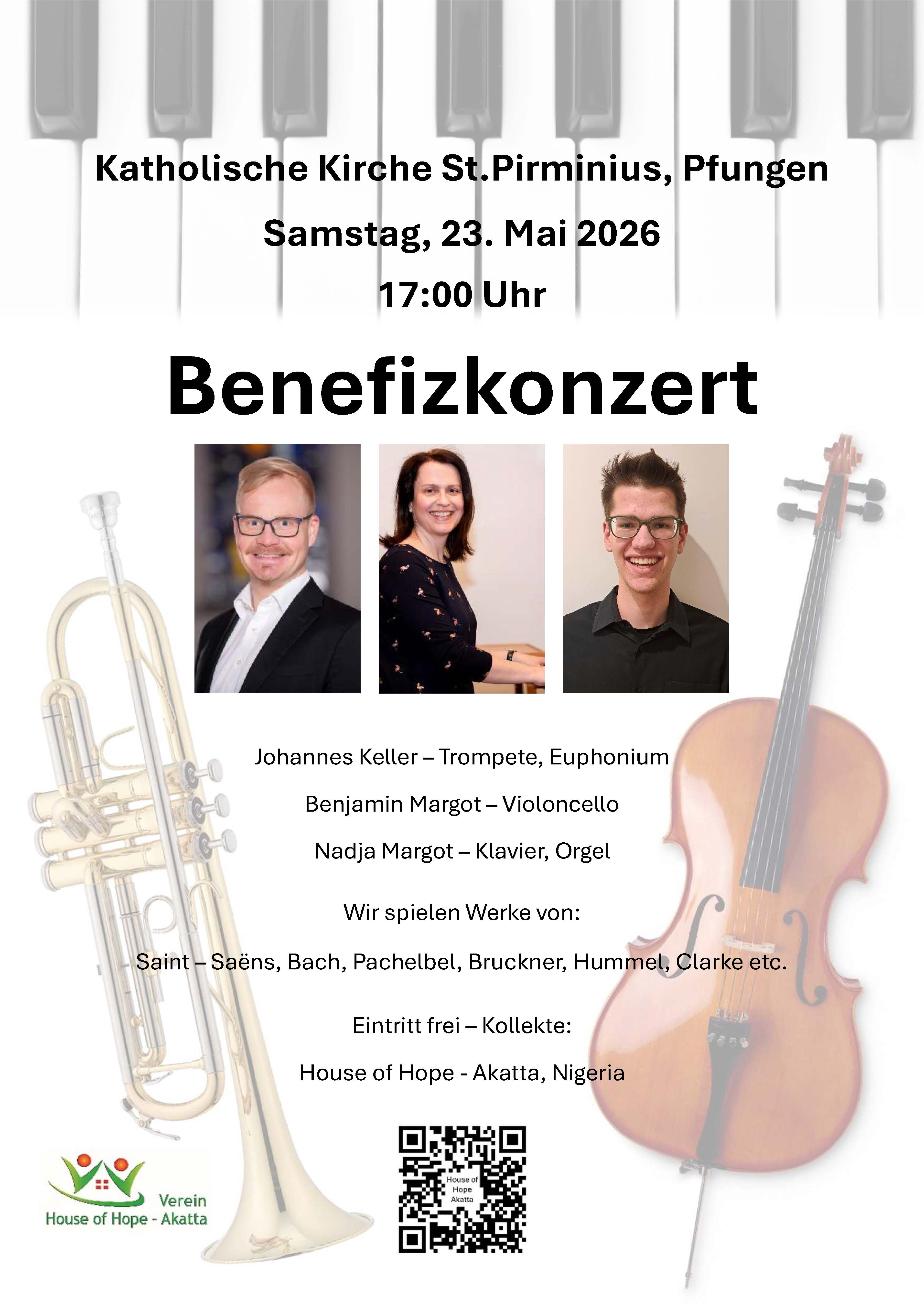 Herzliche Einladung zum Benefizkonzert - Samstag, 23. Mai um 17.00 Uhr